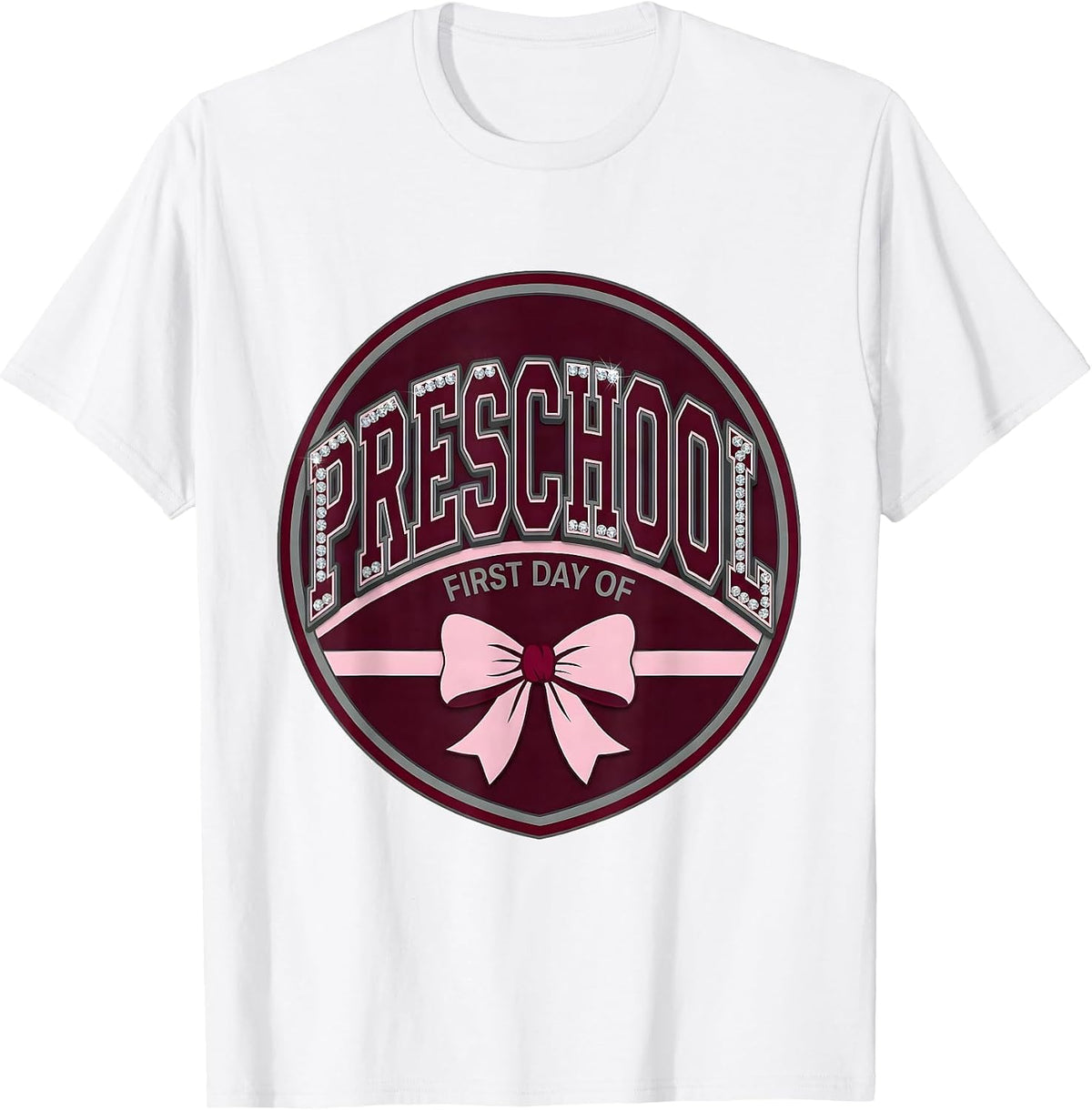 Men's First Day Of Preschool Cute Bow Back To School Girl Teacher T-Shirt - White