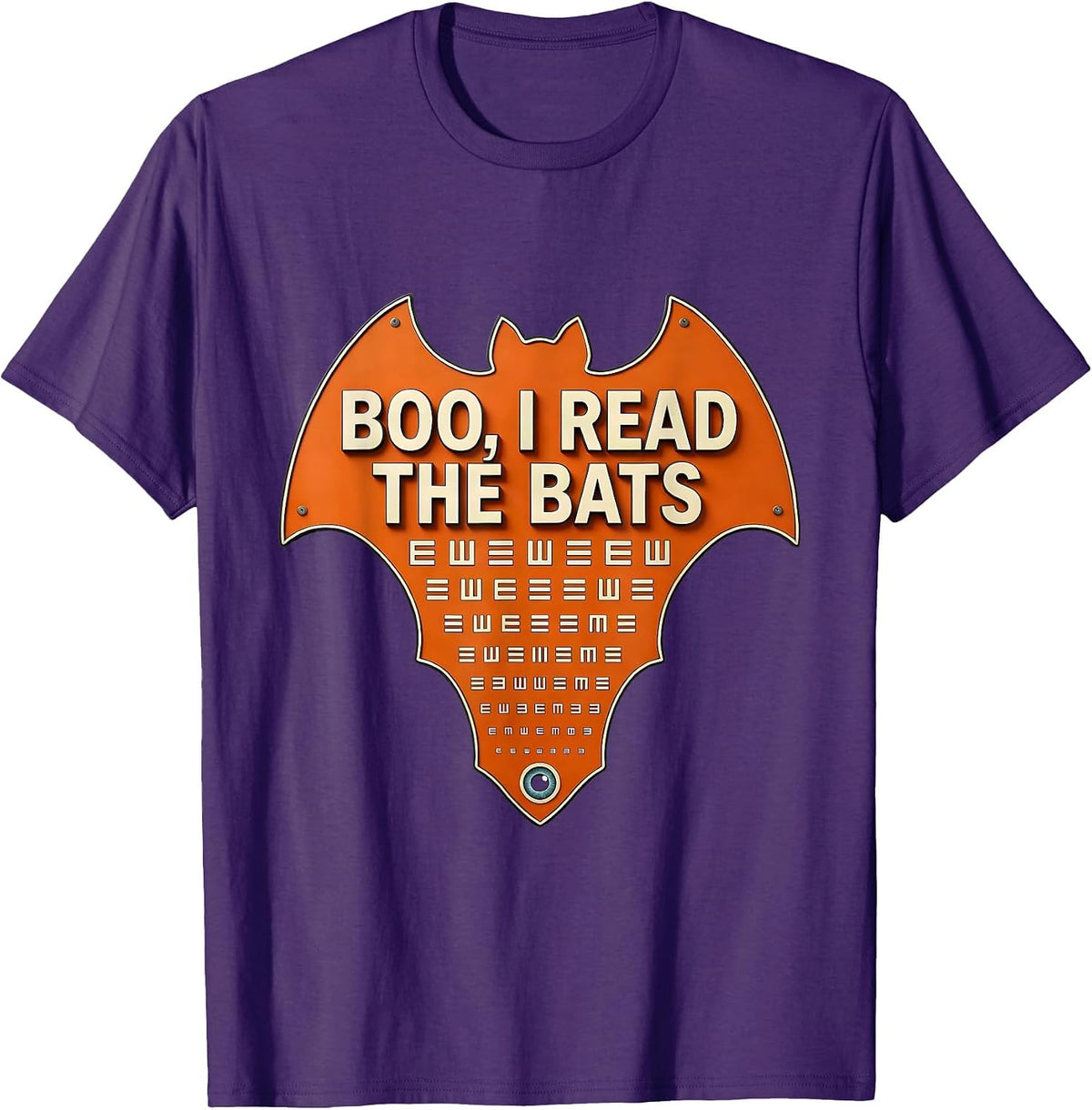 Boo I Read The Bats Funny Optometrist Halloween Eye Doctor T-Shirt - Purple