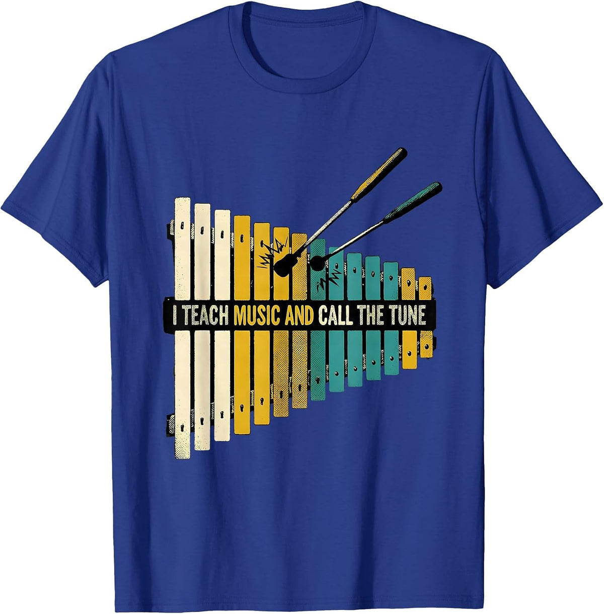 Men's I Teach Music And Call The Tune Funny Music Teacher Humor T-Shirt - Royal Blue