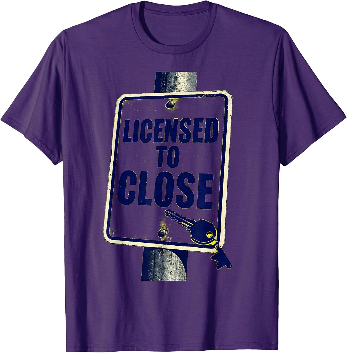 Men's Licensed To Close Funny Realtor Real Estate Agent Gift T-Shirt - Purple