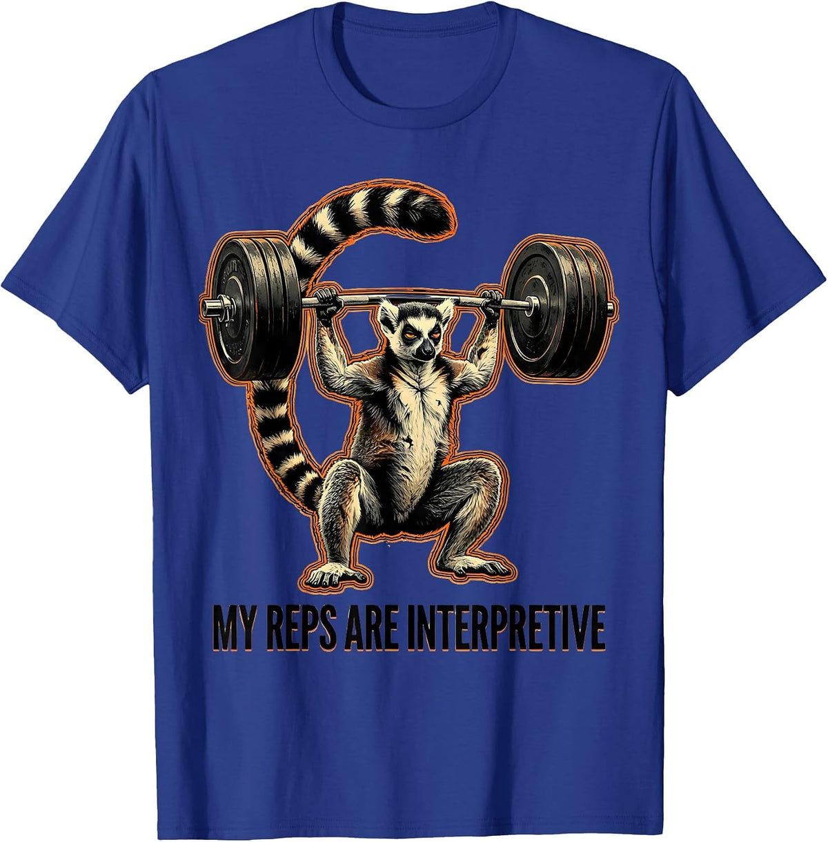 Men's My Reps Are Interpretive Funny Gym Weightlifting Workout T-Shirt - Royal Blue