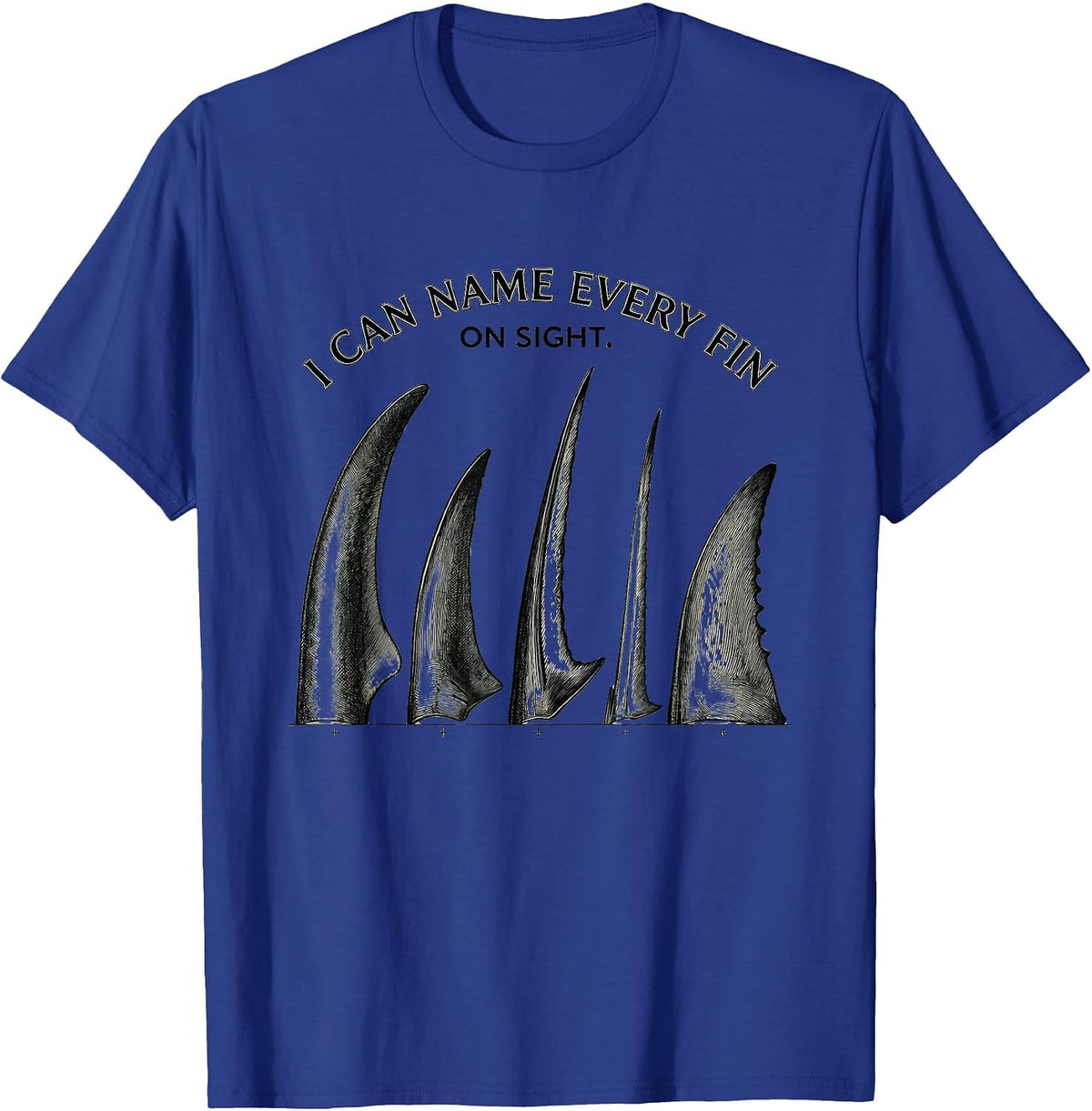 I Can Name Every Fin On Sight Botanical Shark Lover Marine T-Shirt - Royal Blue