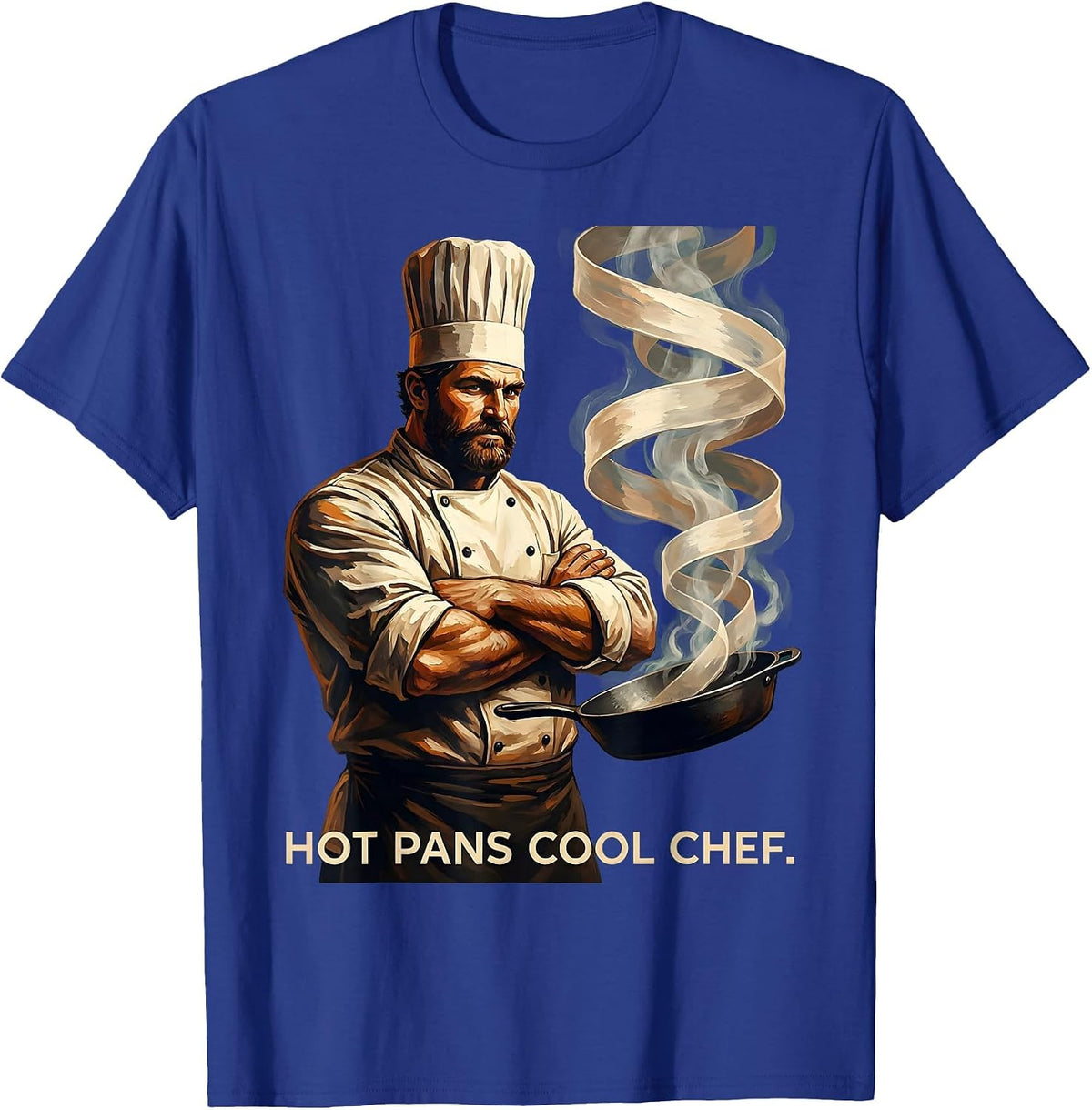 Men's Hot Pans Cool Chef Culinary Graphic Design T-Shirt - Royal Blue