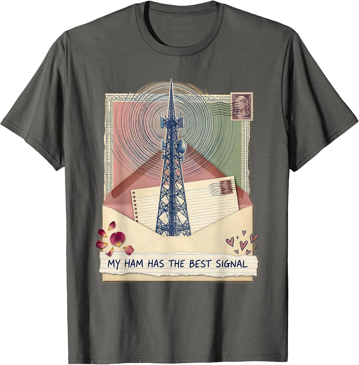 Men's My Ham Has The Best Signal Funny Ham Radio Operator Nerdy T-Shirt - Asphalt Grey