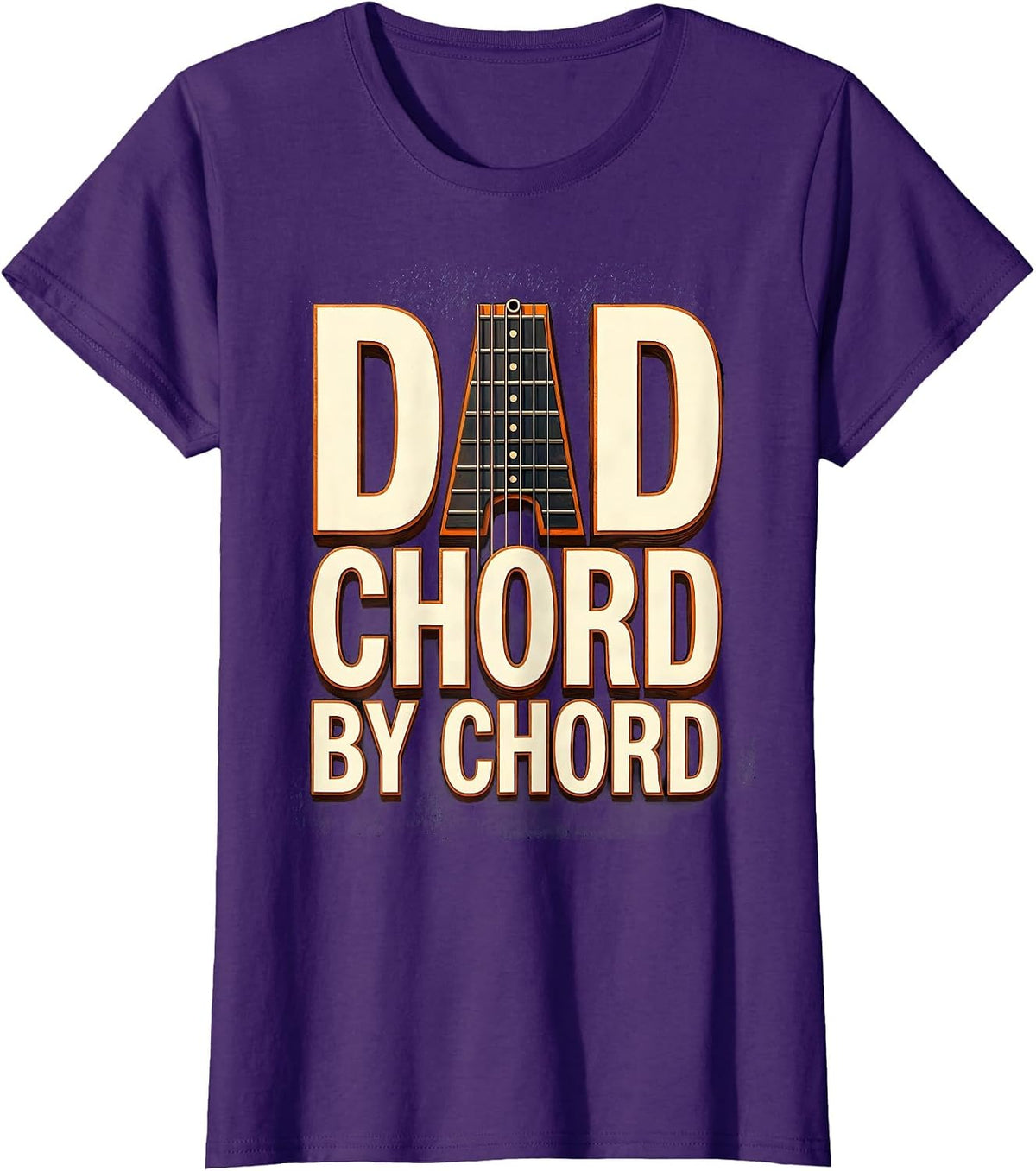 Women's Dad Chord By Chord Funny Guitar Player Dad Gift Humor T-Shirt - Purple