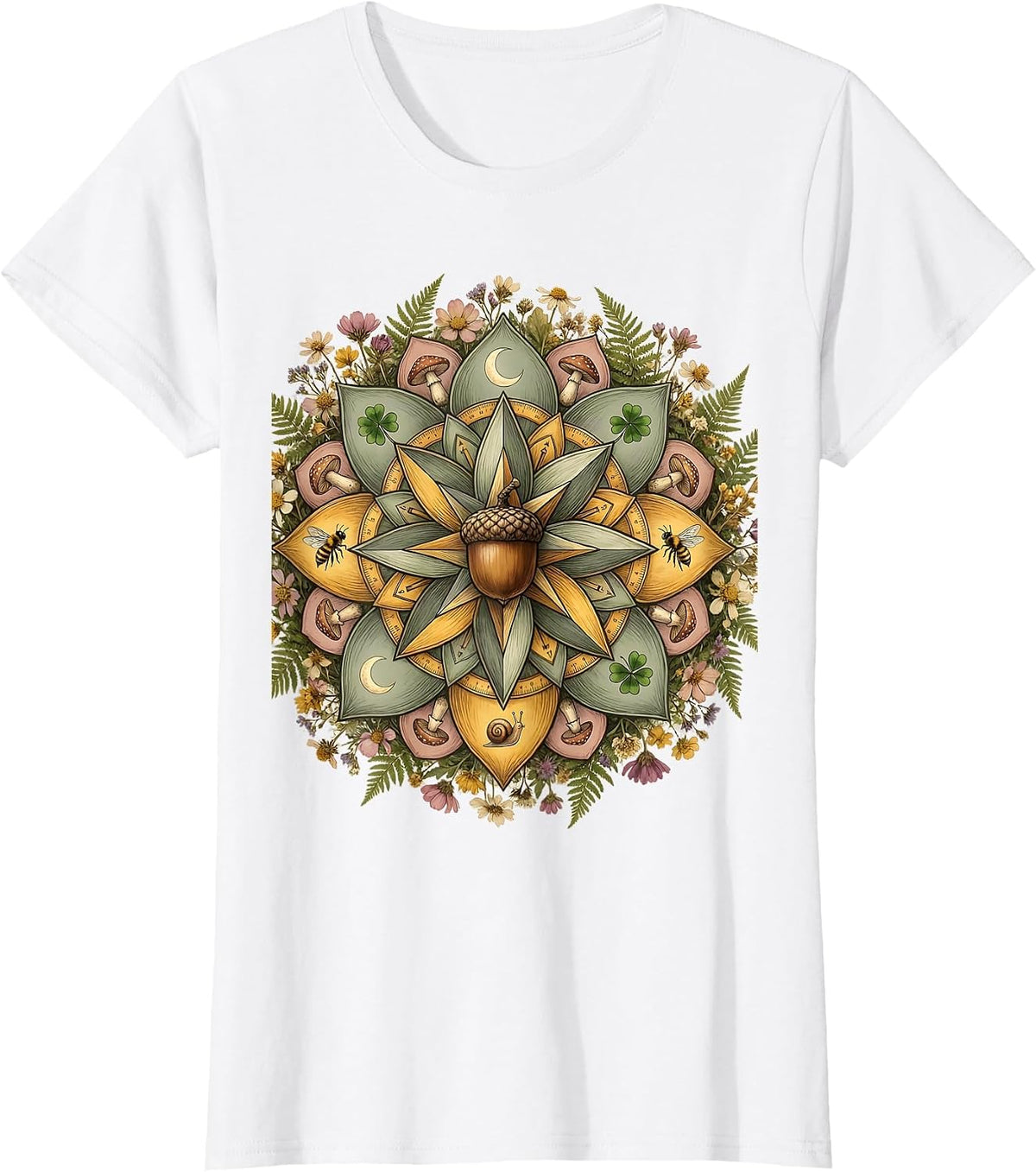 Women's 4th Grade Teacher Geometric Mandala Design T-Shirt - White