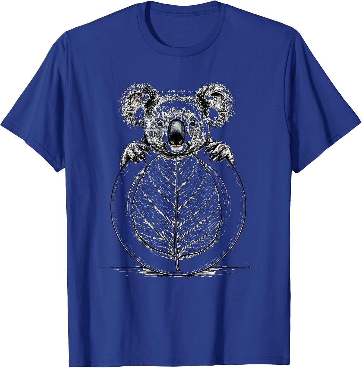 Men's Koala Leaf Grip Funny Animal Lover Humor T-Shirt - Royal Blue