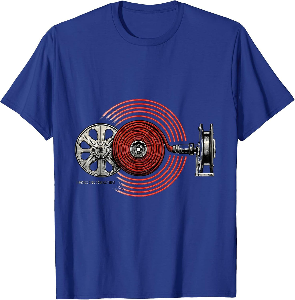 Men's I Notice Fire Trucks First Funny Firefighter Humor Gift T-Shirt - Royal Blue