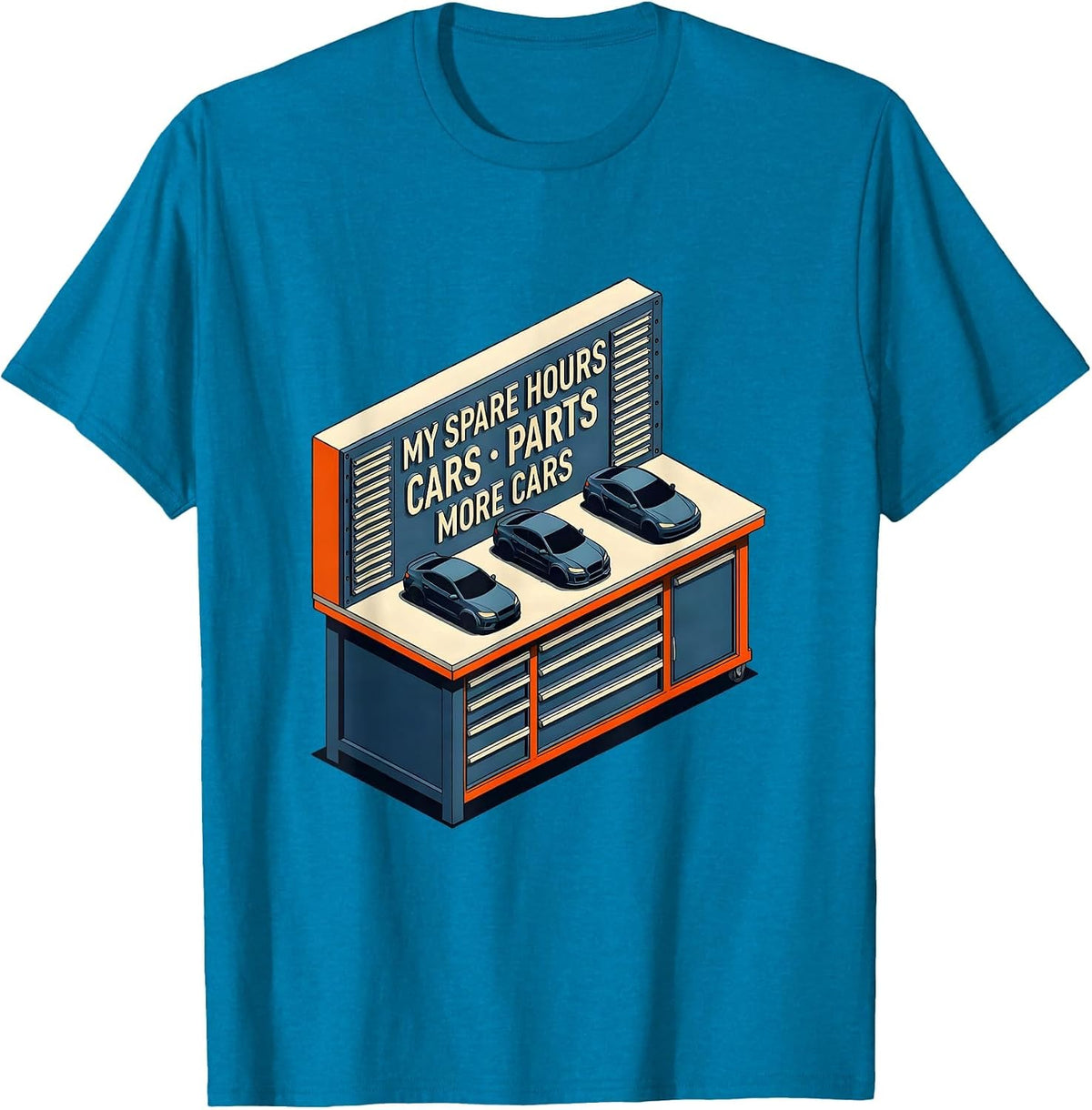 My Spare Hours Cars Parts More Cars Funny Car Guy Car T-Shirt - Sapphire Blue