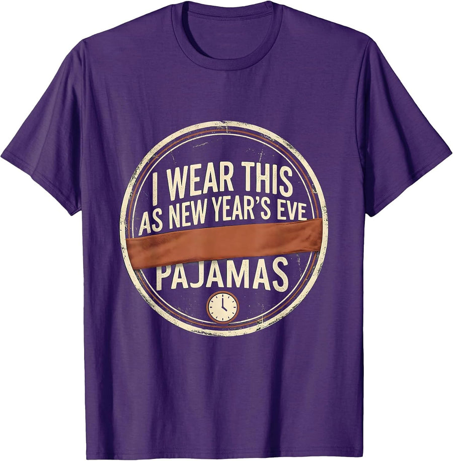 Men's I Wear This As New Year's Eve Pajamas Vintage Family T-Shirt - Purple