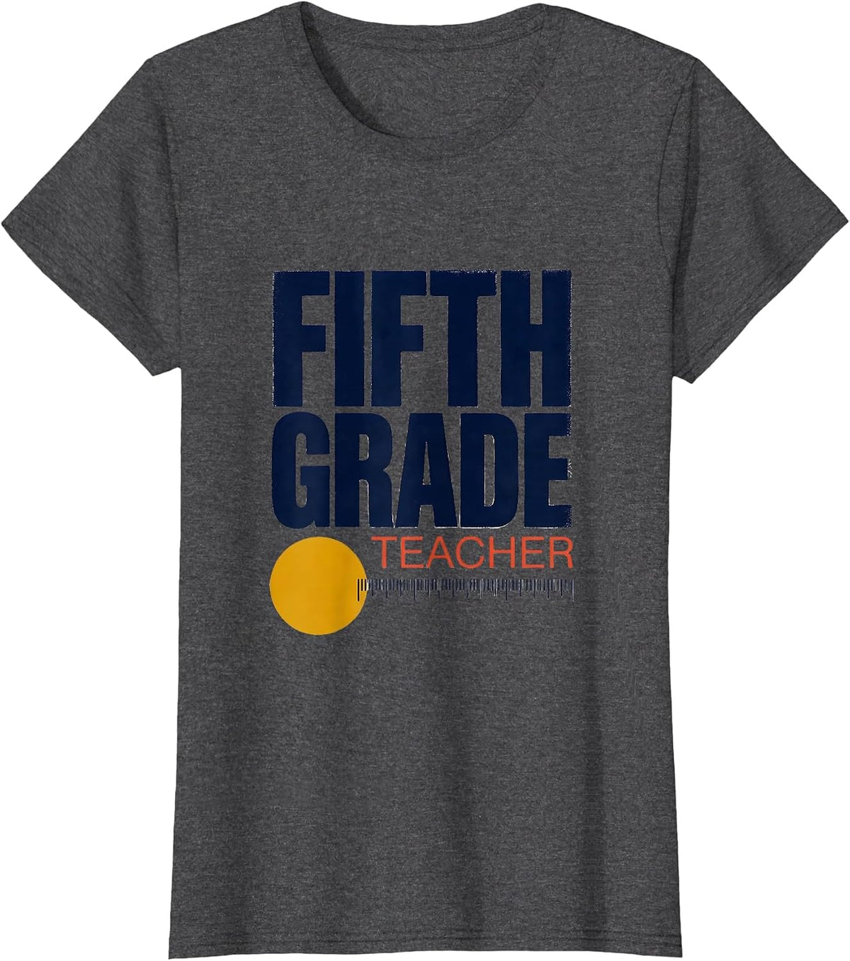 Women's Fifth Grade Teacher Screenprint Poster Back to School T-Shirt - Dark Heather Grey