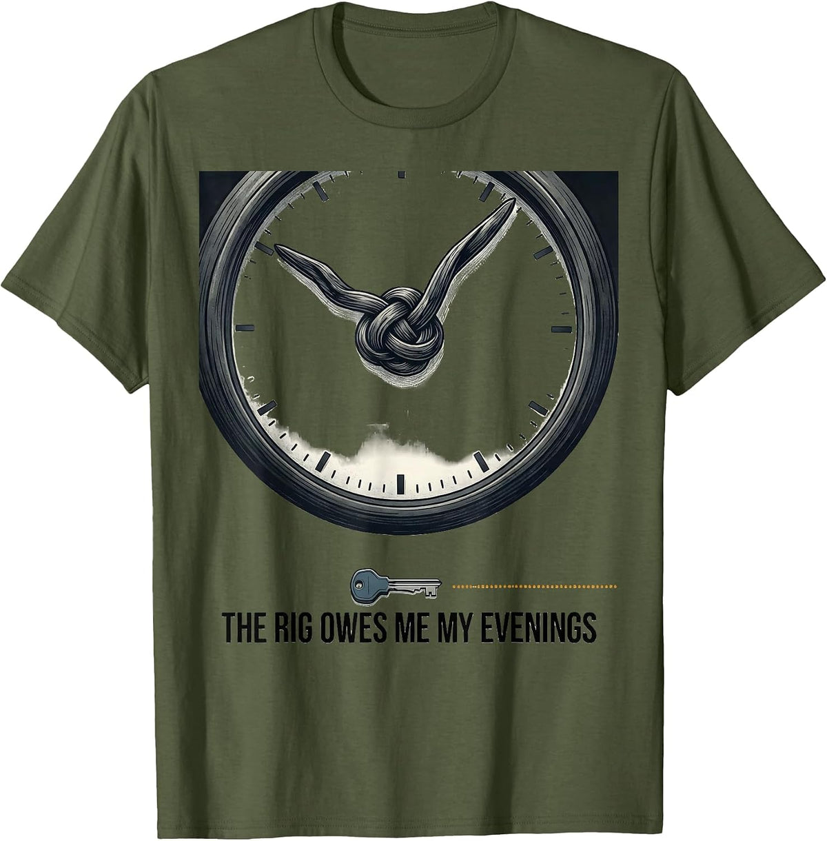 The Rig Owes Me My Evenings Funny Ham Radio Operator T-Shirt - Olive Green