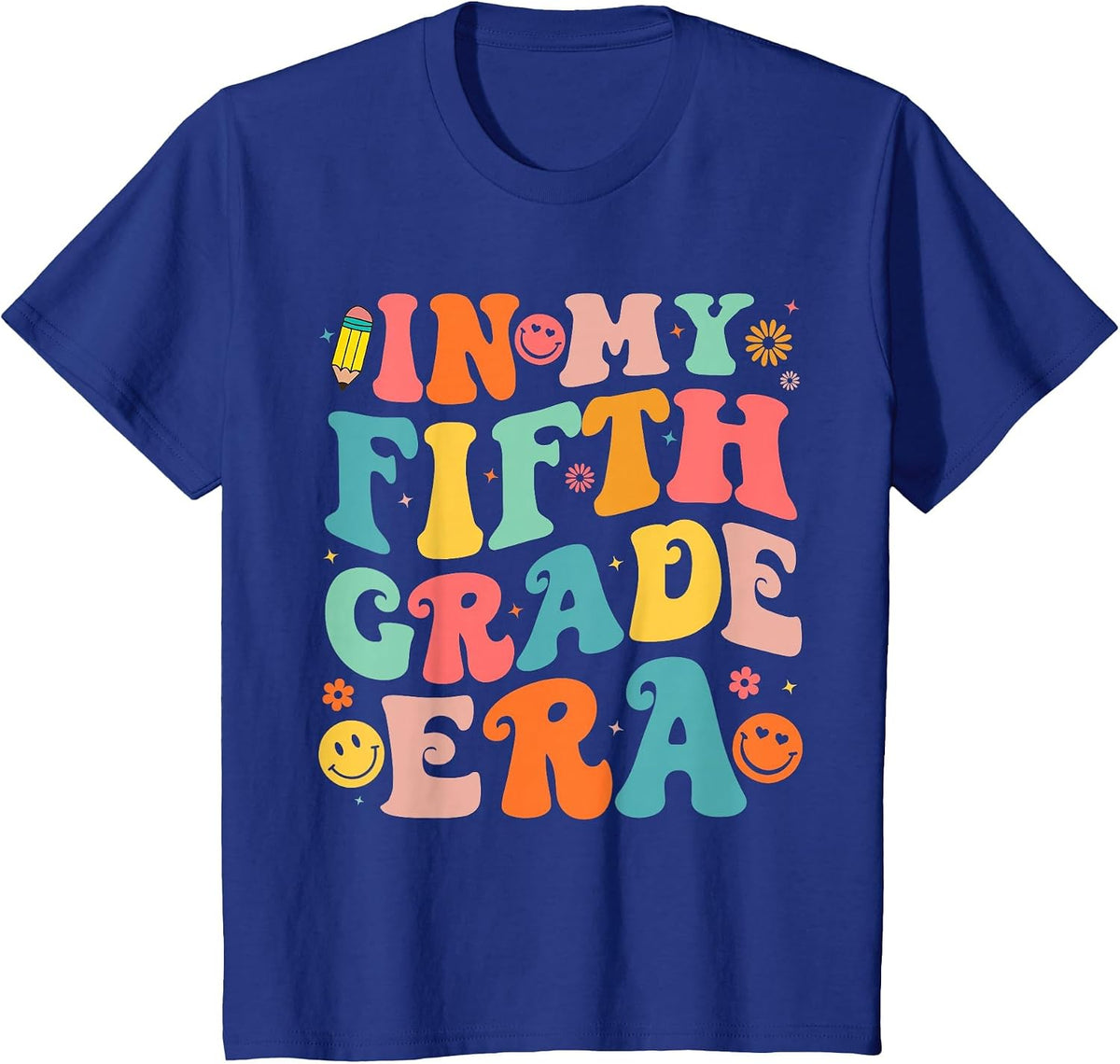 in My Fifth Grade Era 5th Grade Teacher Back to School T-Shirt - Royal Blue
