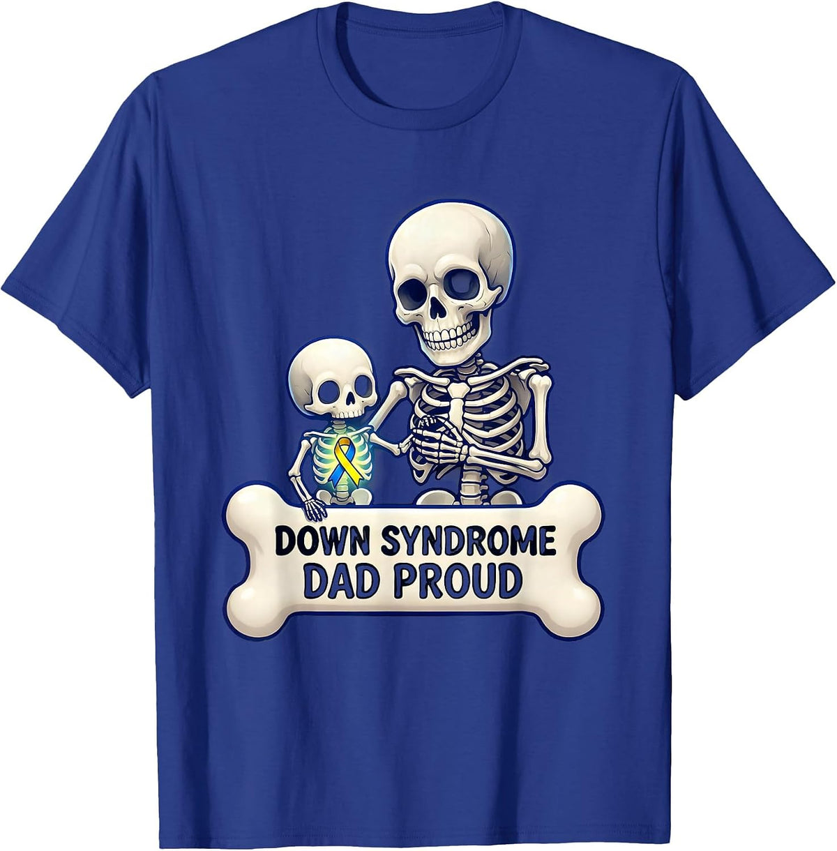 Men's Down Syndrome Dad Proud Awareness Design T-Shirt - Royal Blue