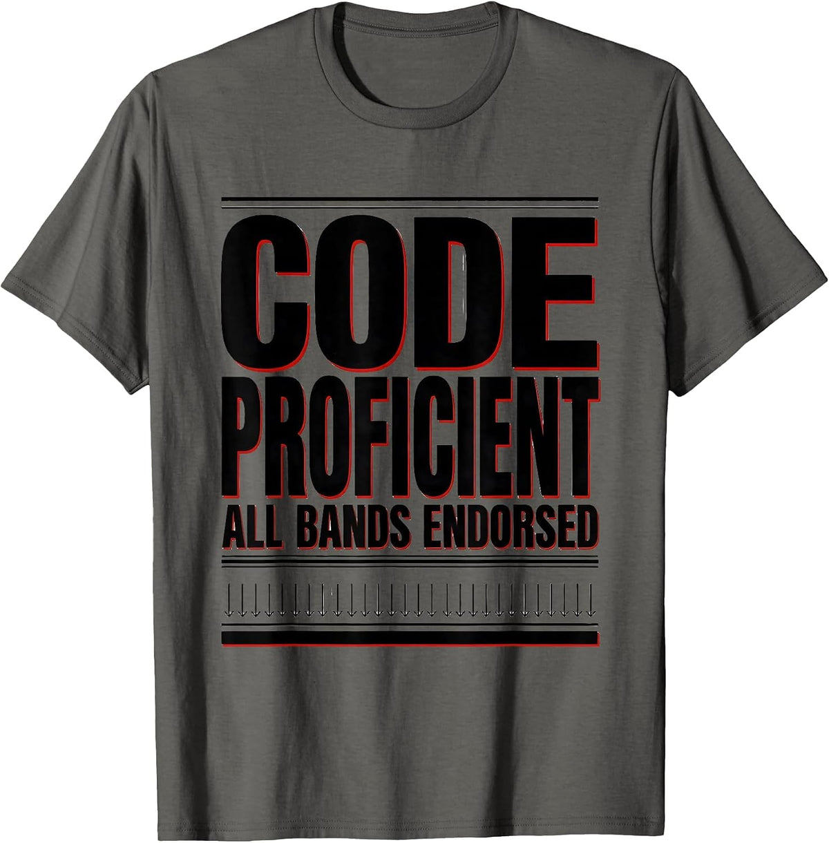 Men's Code Proficient All Bands Endorsed Funny Ham Radio Operator T-Shirt - Asphalt Grey