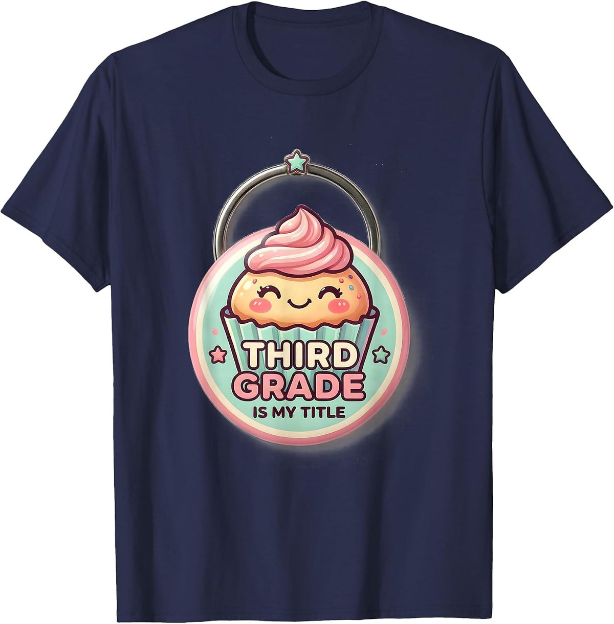Men's Third Grade Is My Title Cute Kawaii Back To School First Day T-Shirt - Navy Blue