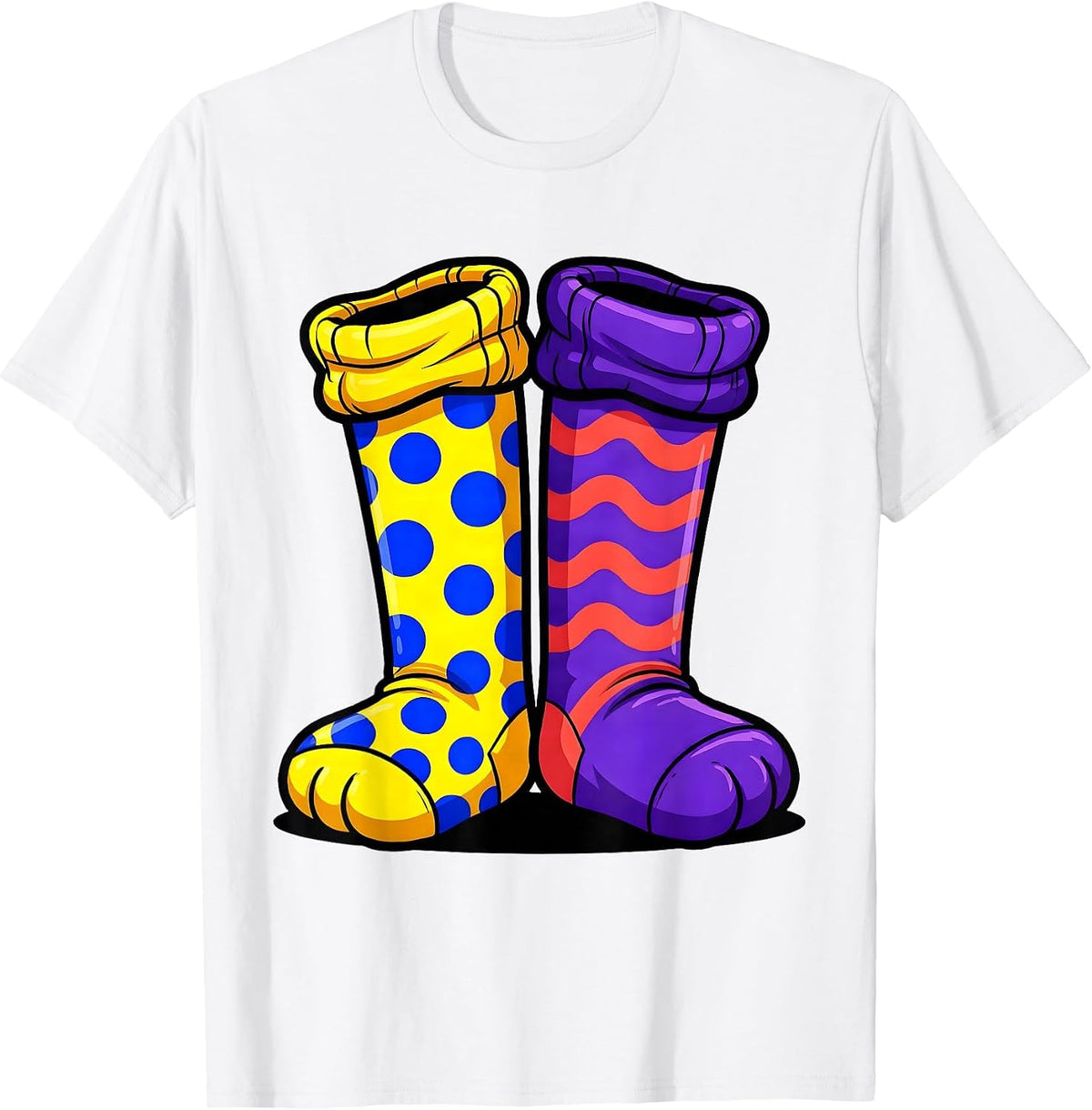 Men's Down Syndrome Awareness Mismatched Socks Design T-Shirt - White