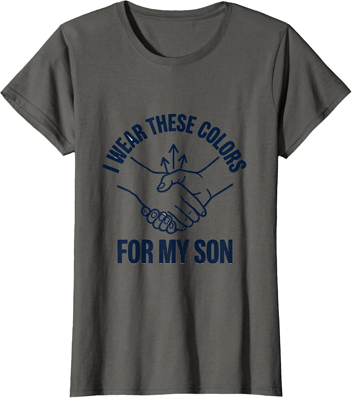 Women's I Wear These Colors For My Son Down Syndrome Awareness T-Shirt - Asphalt Grey