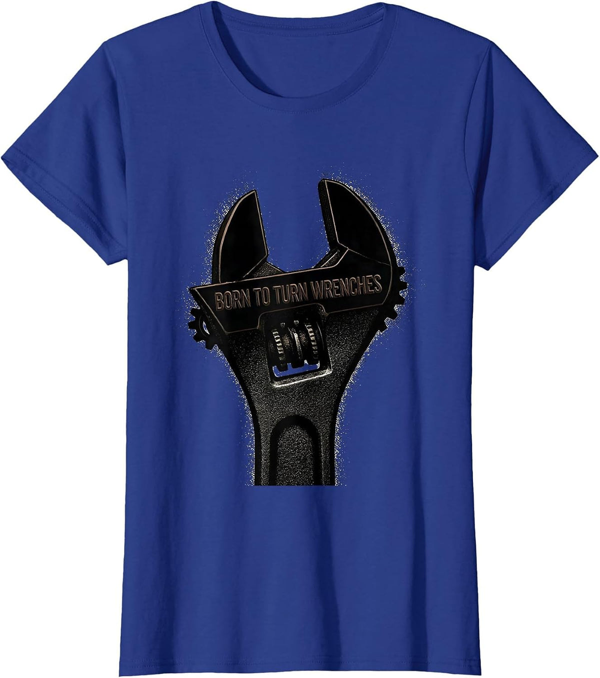 Women's Born to Turn Wrenches Mechanic Design T-Shirt - Royal Blue