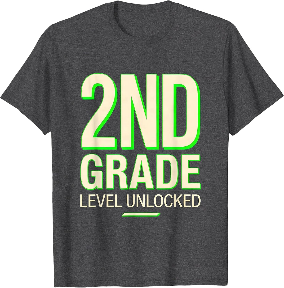2nd Grade Level Unlocked Gamer Back To School First Day T-Shirt - Dark Heather Grey