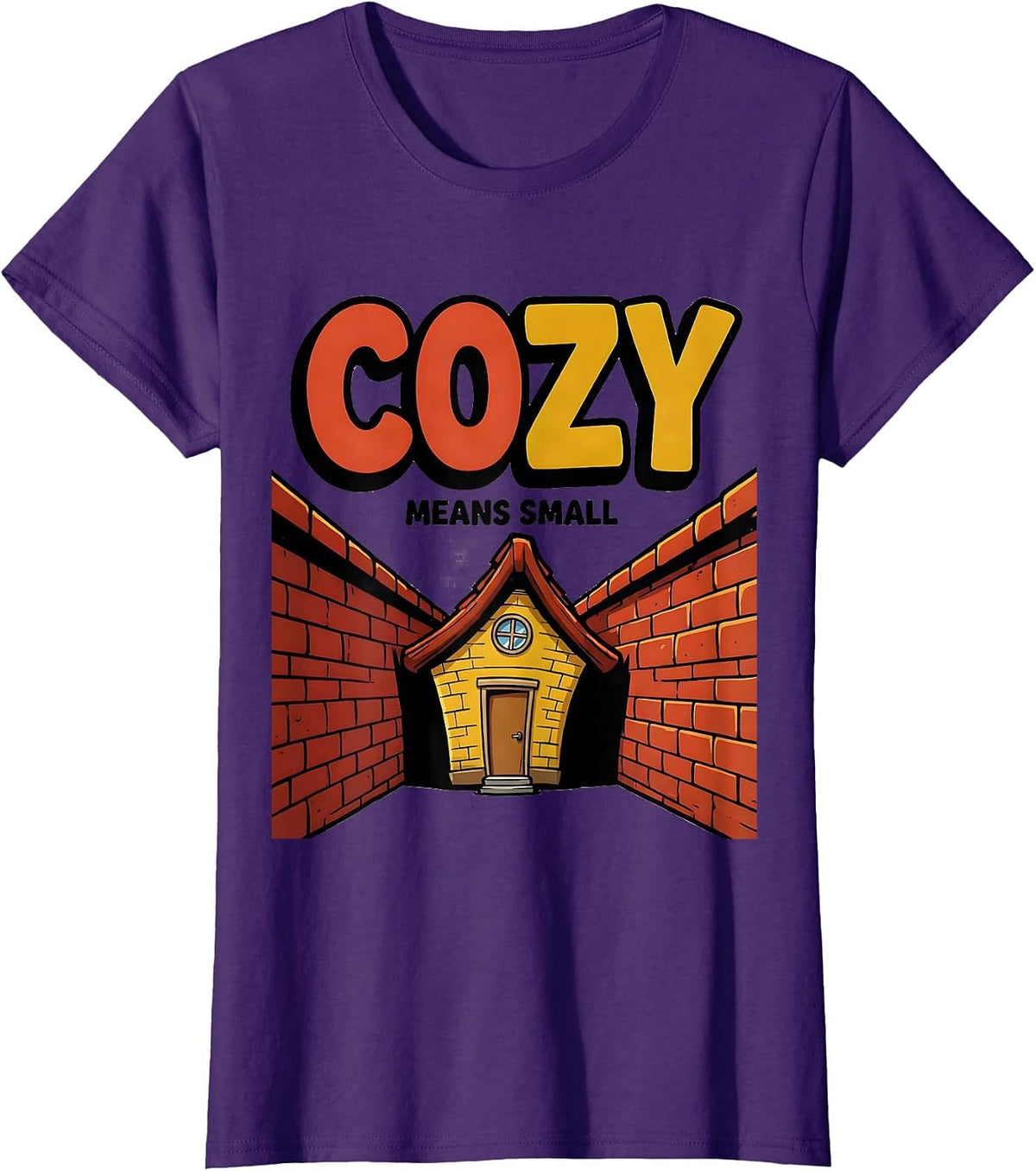 Women's Cozy Means Small Cartoon Funny Realtor Real Estate Agent T-Shirt - Purple