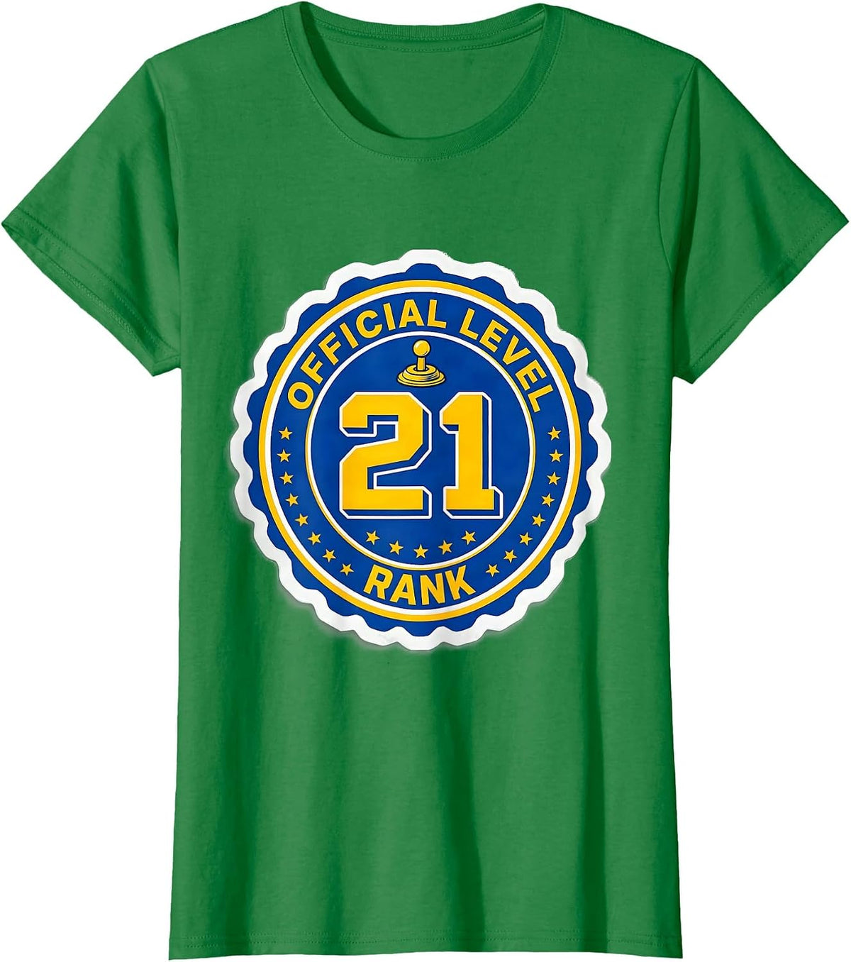 Women's Official Level 21 Rank Gamer Kid Birthday Number Unlocked T-Shirt - Kelly Green