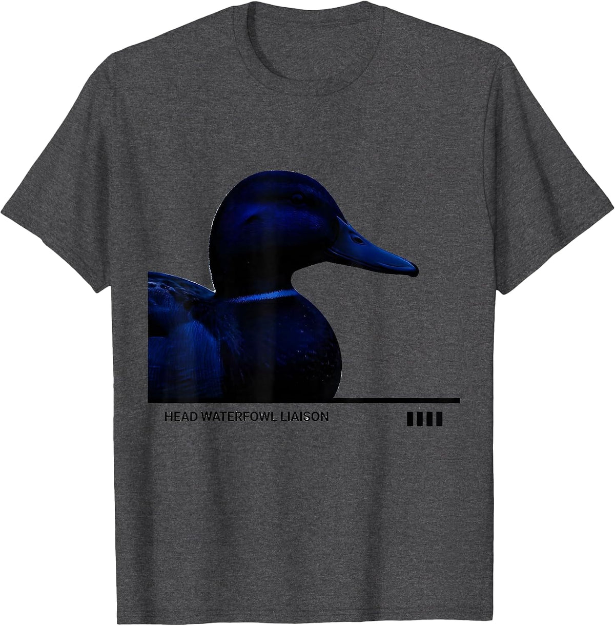 Men's Head Waterfowl Liaison Funny Duck Hunter Hunting Dad Gift T-Shirt - Dark Heather Grey