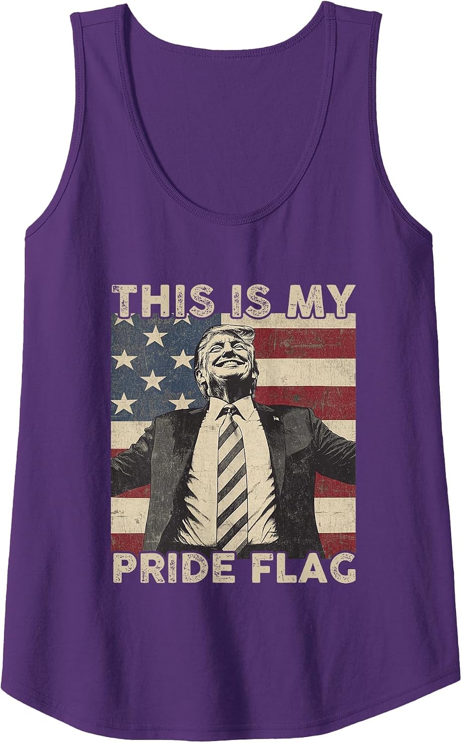 This is My Pride Flag Trump USA Flag 4th of July Tank Top - Purple