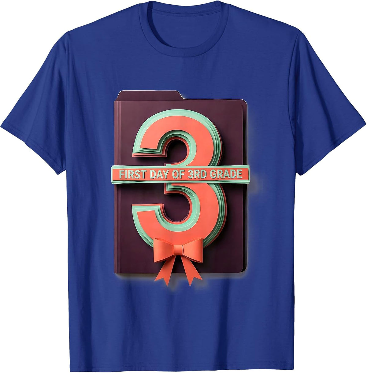 Men's First Day Of 3rd Grade Cute Girly Back To School Coquette T-Shirt - Royal Blue
