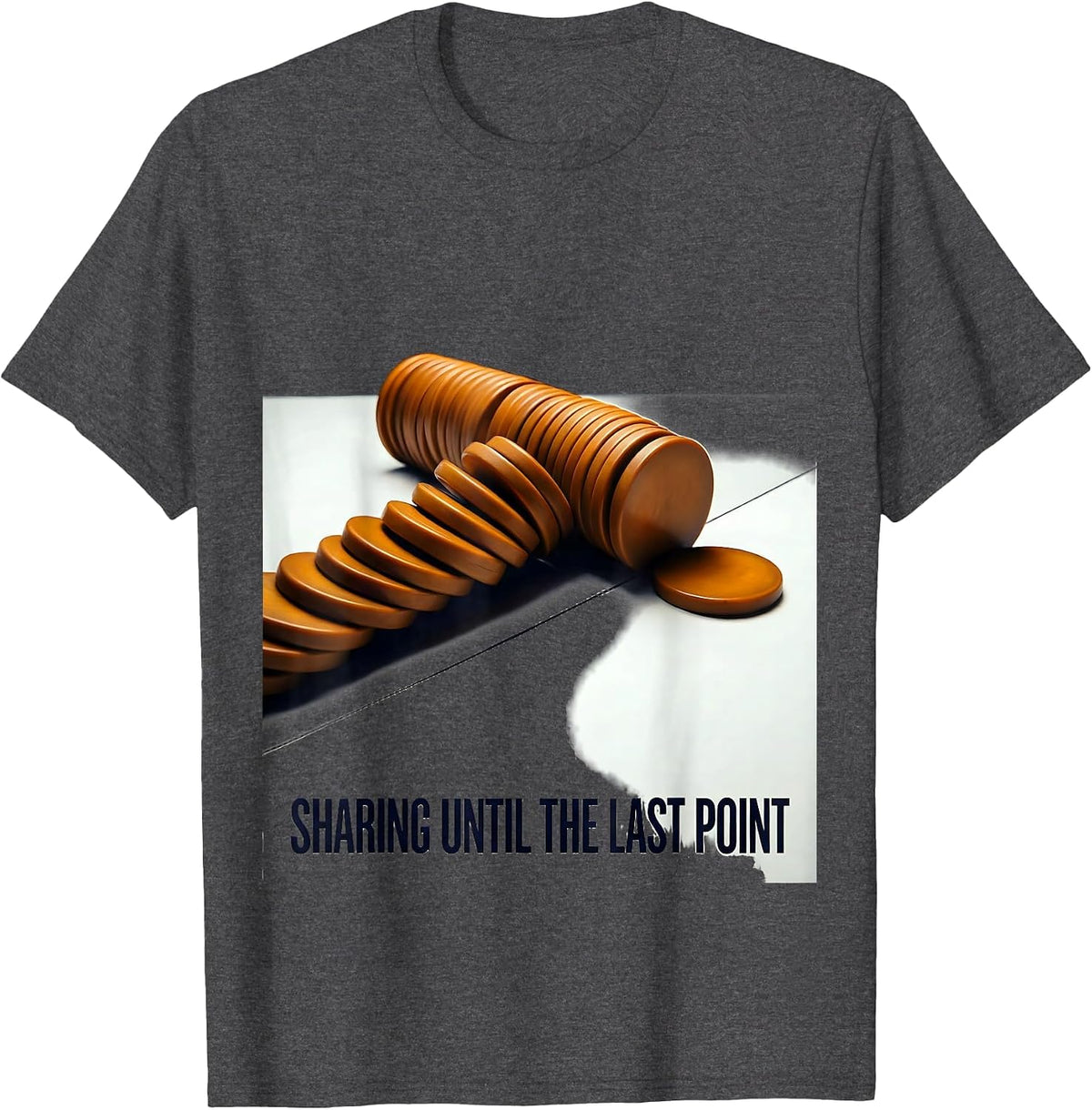 Sharing Until The Last Point Funny Board Game Night Host T-Shirt - Dark Heather Grey