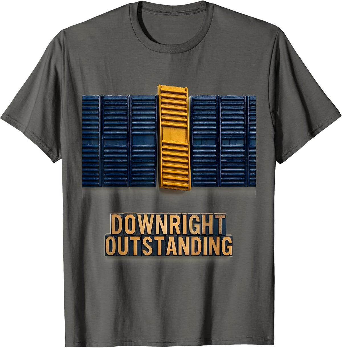 Downright Outstanding Uplifting Down Syndrome Awareness T-Shirt - Asphalt Grey