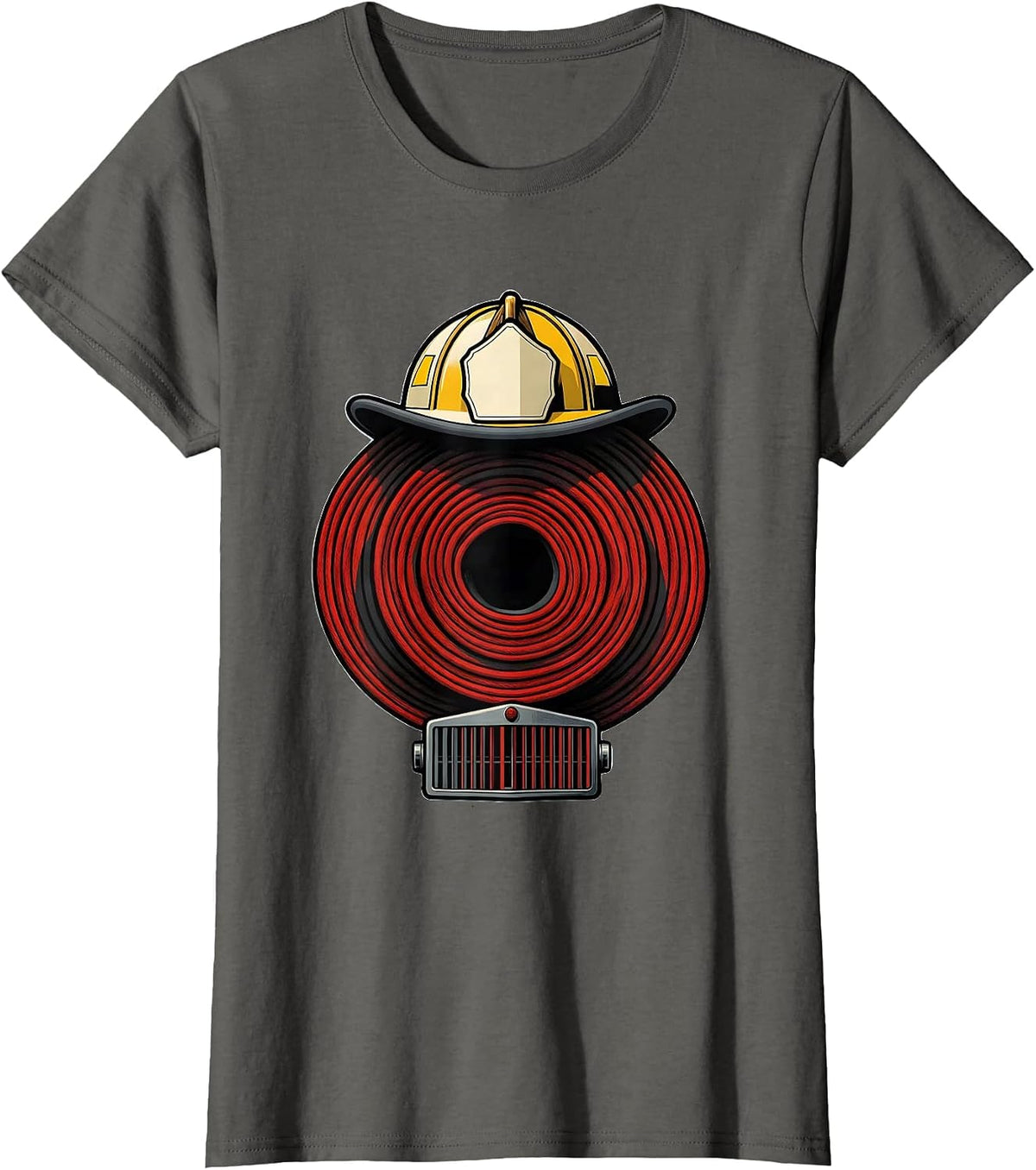 Women's Nested Hose Birthday Fire Truck Kids Firefighter Toddler T-Shirt - Asphalt Grey