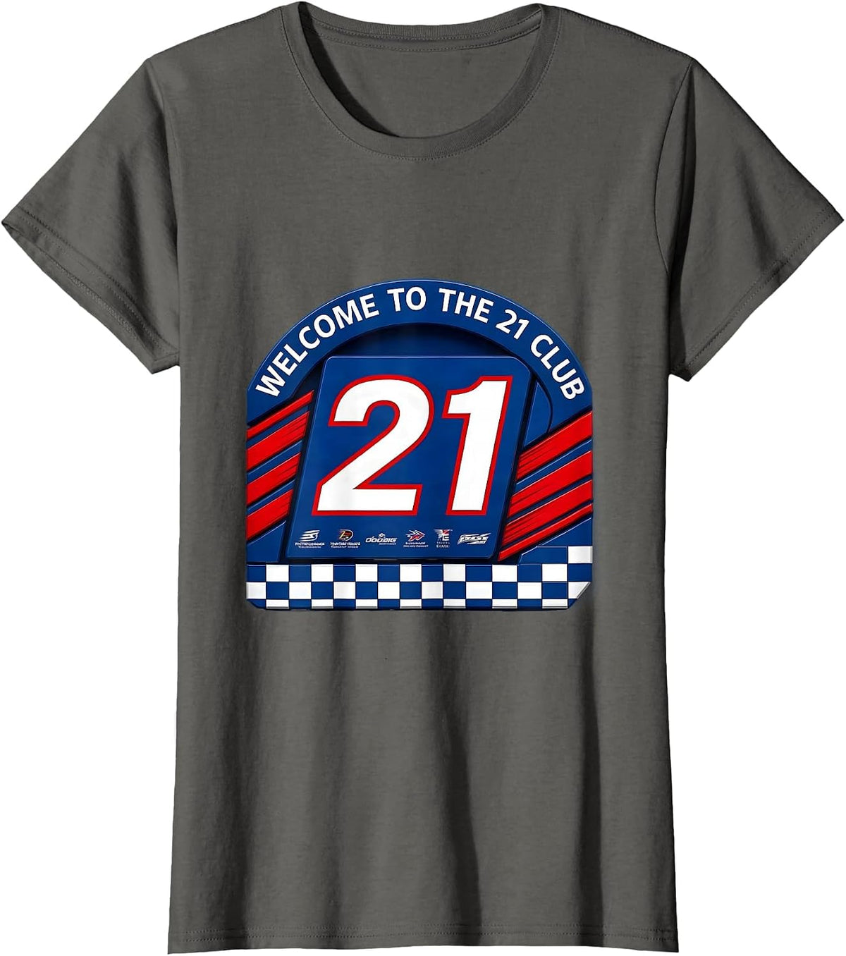 Women's Welcome to the 21 Club 21st Birthday Design T-Shirt - Asphalt Grey