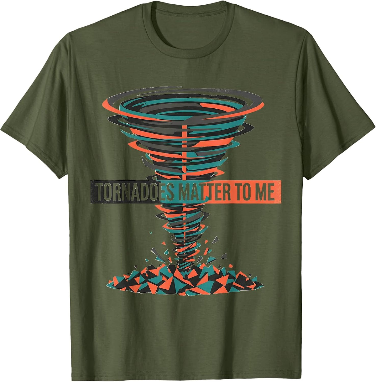 Men's Tornadoes Matter To Me Midcentury Modern Storm Chaser T-Shirt - Olive Green