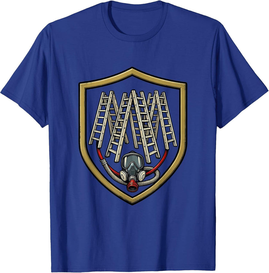 Sealed Shield Badge Firefighter Memorial Tribute T-Shirt - Royal Blue
