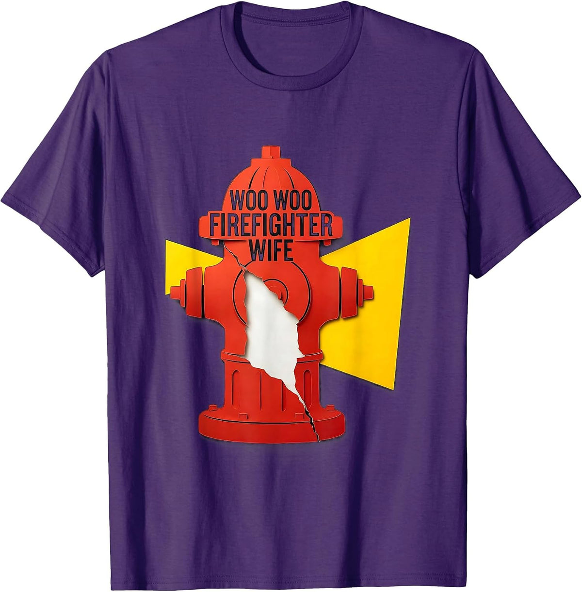 Woo Woo Firefighter Wife Funny Fire Dept Spouse Humor T-Shirt - Purple