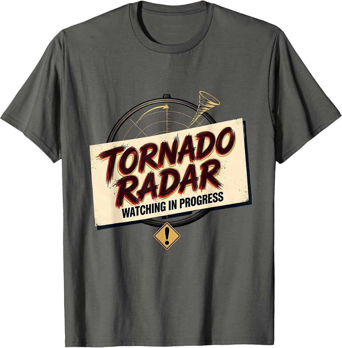 Men's Tornado Radar Watching In Progress Funny Storm Chaser T-Shirt - Asphalt Grey