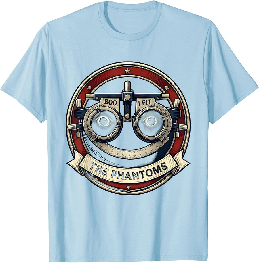 Men's Boo I Fit The Phantoms Funny Optometrist Halloween Eye T-Shirt - Baby Blue