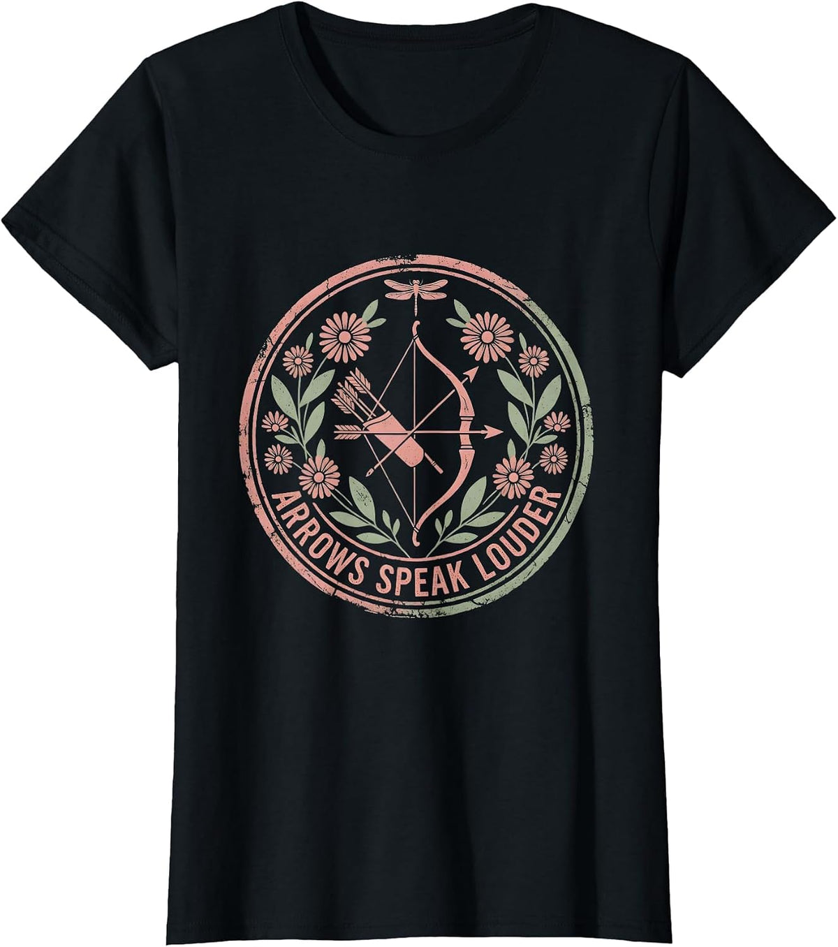 Arrows Speak Louder Bold Archery Quote Design T-Shirt - Black