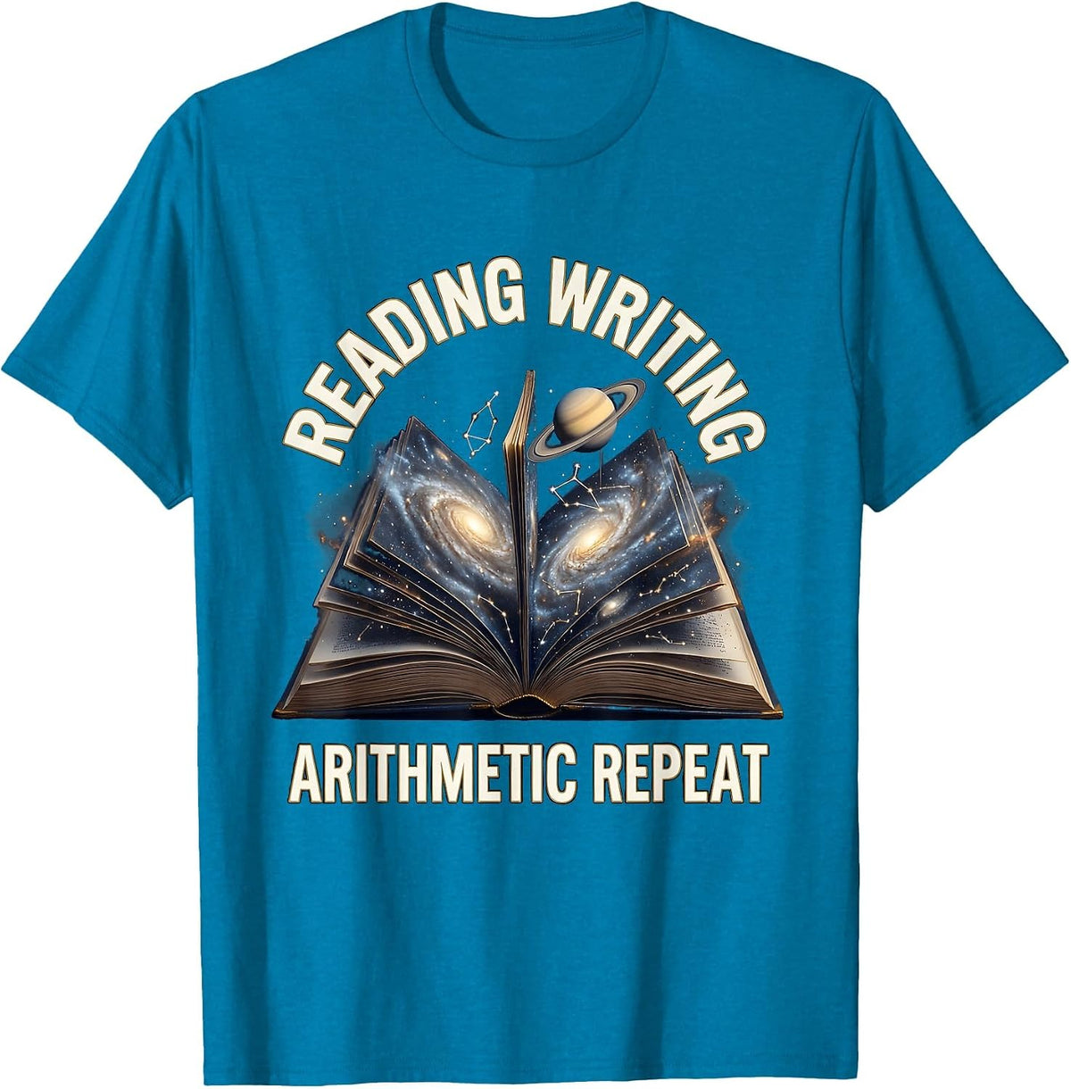 5th Grade Teacher Reading Writing Arithmetic Repeat T-Shirt - Sapphire Blue