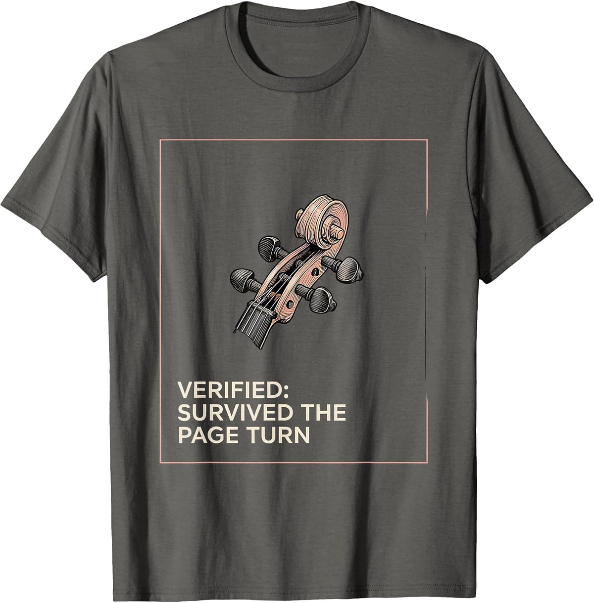 Men's Verified Survived The Page Turn Editorial Conceptual Band T-Shirt - Asphalt Grey