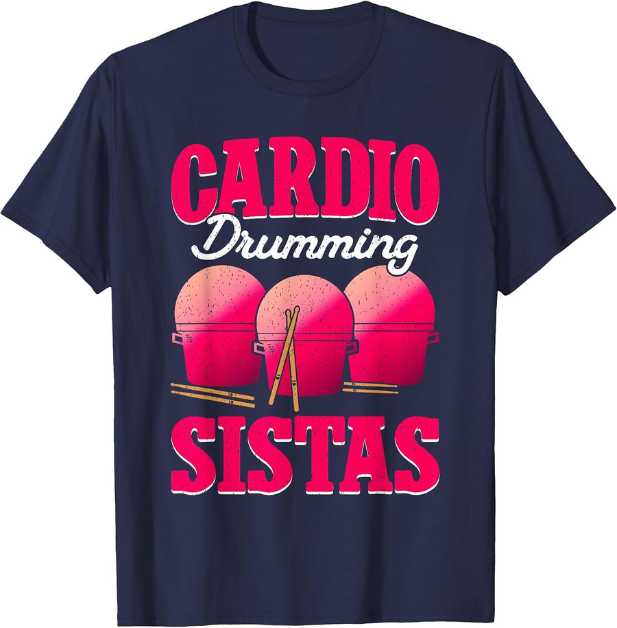 Drumming Fitness Cardio Drumming Squad Women T-Shirt - Navy Blue