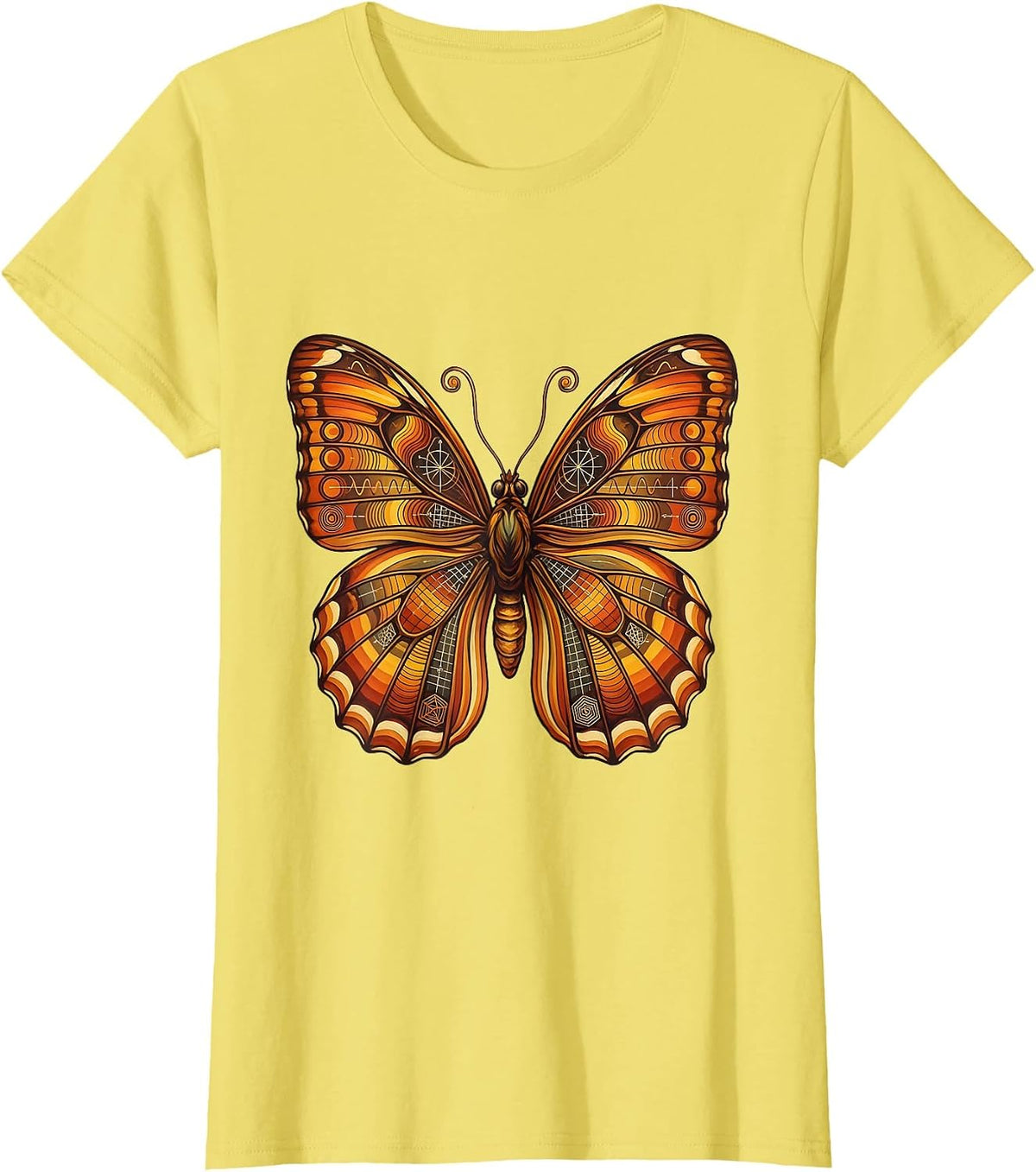 Math Teacher Butterfly Wings Equations Design T-Shirt - Lemon Yellow