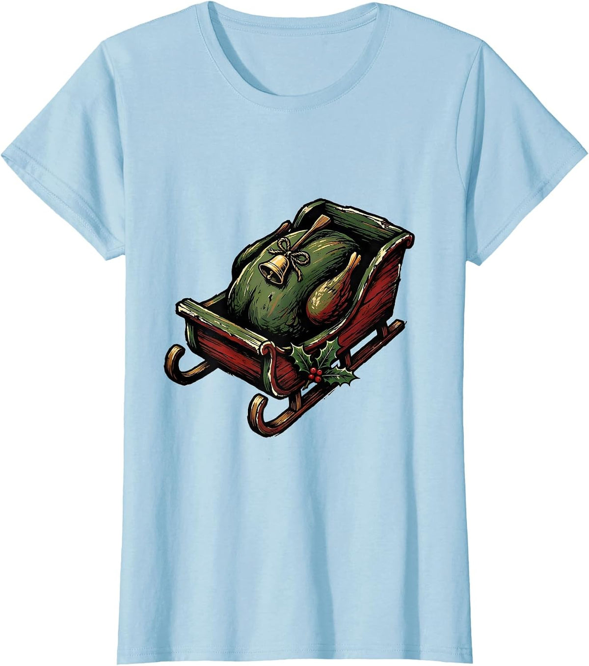Wooden Turkey Box Call Holiday Humor Gag Gift T-Shirt - Baby Blue