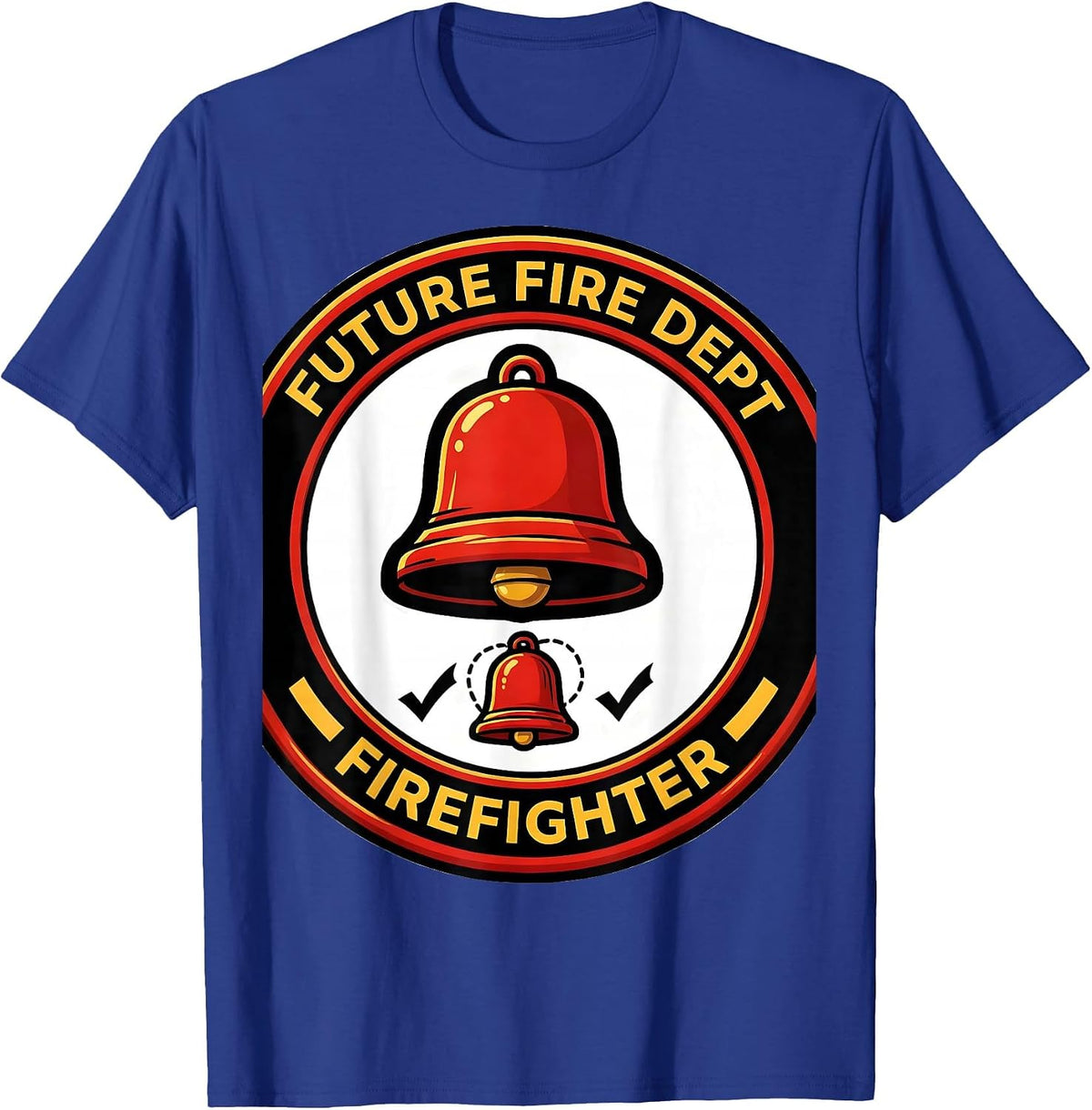 Future Fire Dept Firefighter Cartoon Badge Firefighter Pride T-Shirt - Royal Blue