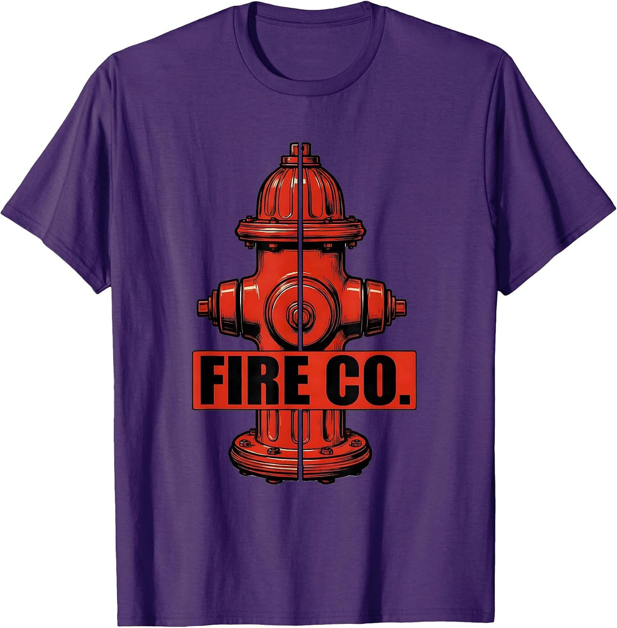 Men's FIRE CO. Exploded Fire Hydrant Firefighter Department Pride T-Shirt - Purple