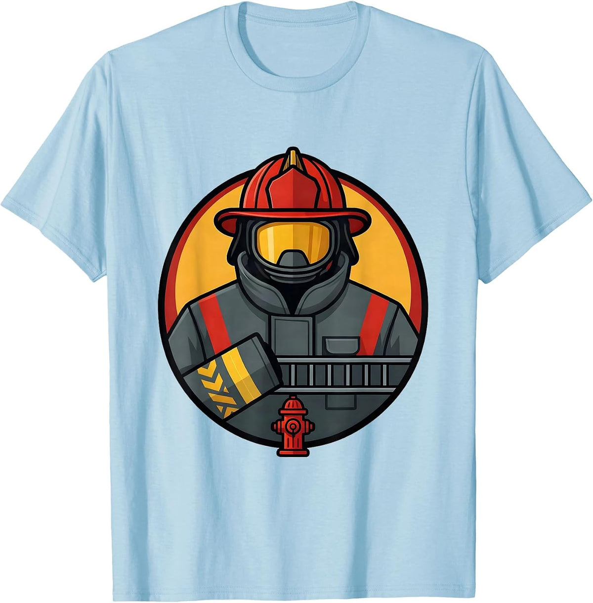 Men's Sealed Firefighter Badge Toddler Boy Kids Birthday T-Shirt - Baby Blue