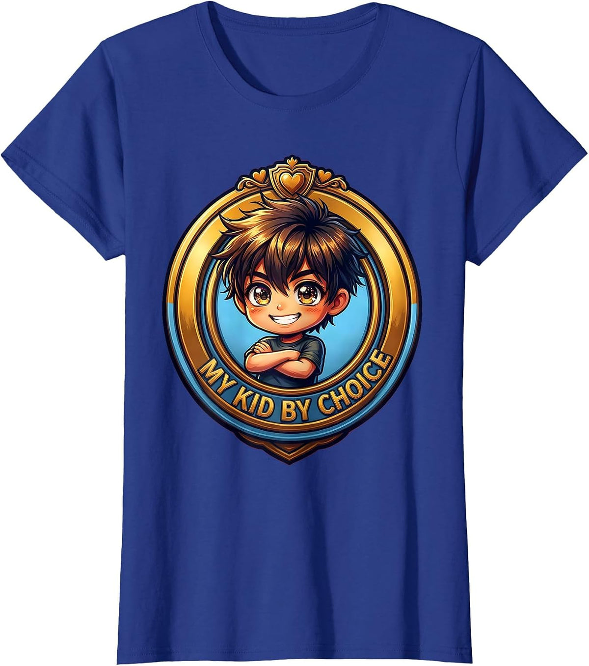 Women's My Kid By Choice Son In Law Favorite Child Design T-Shirt - Royal Blue