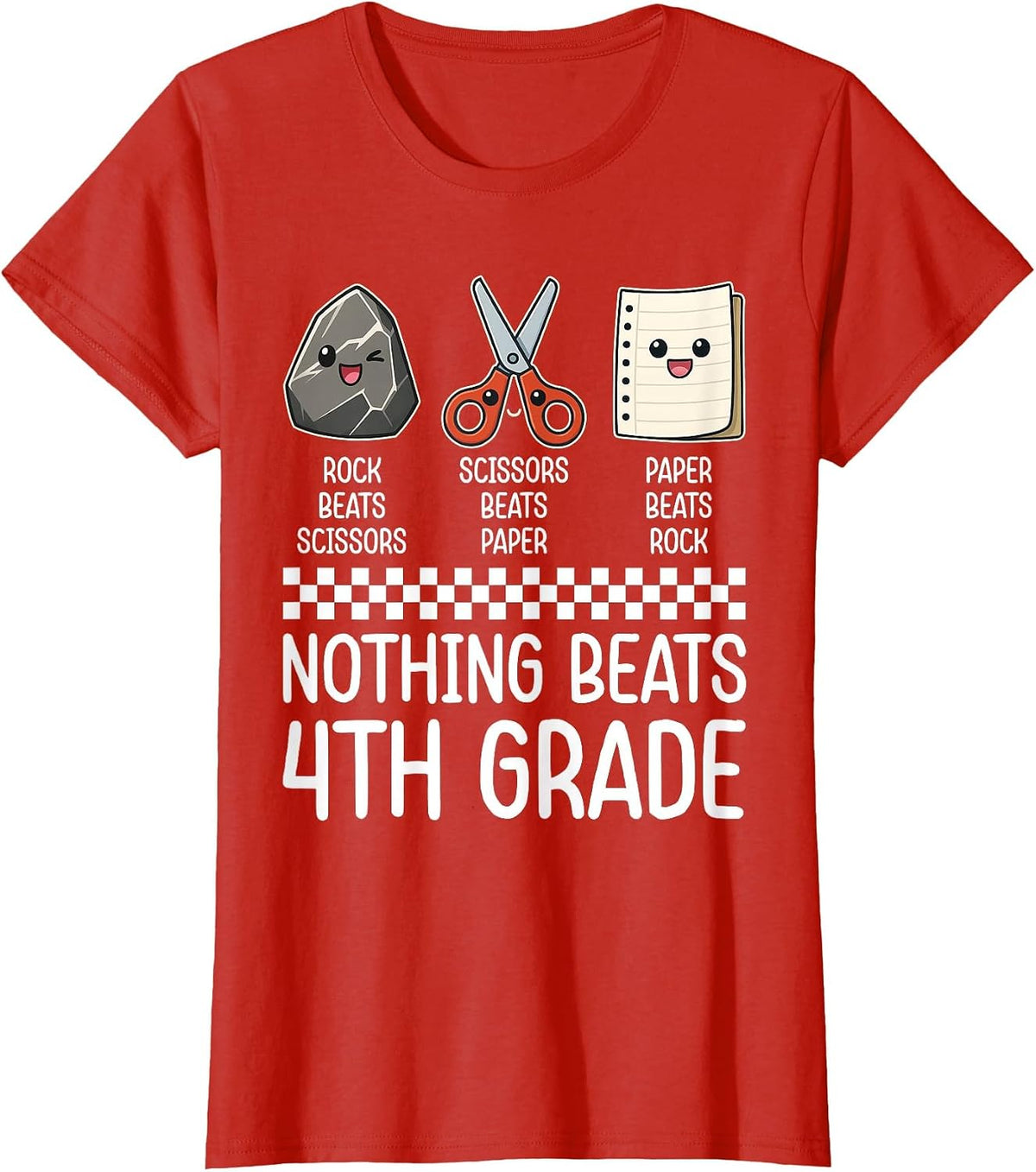 Nothing Beats 4th Grade Funny Back to School Kids Teachers T-Shirt - Red