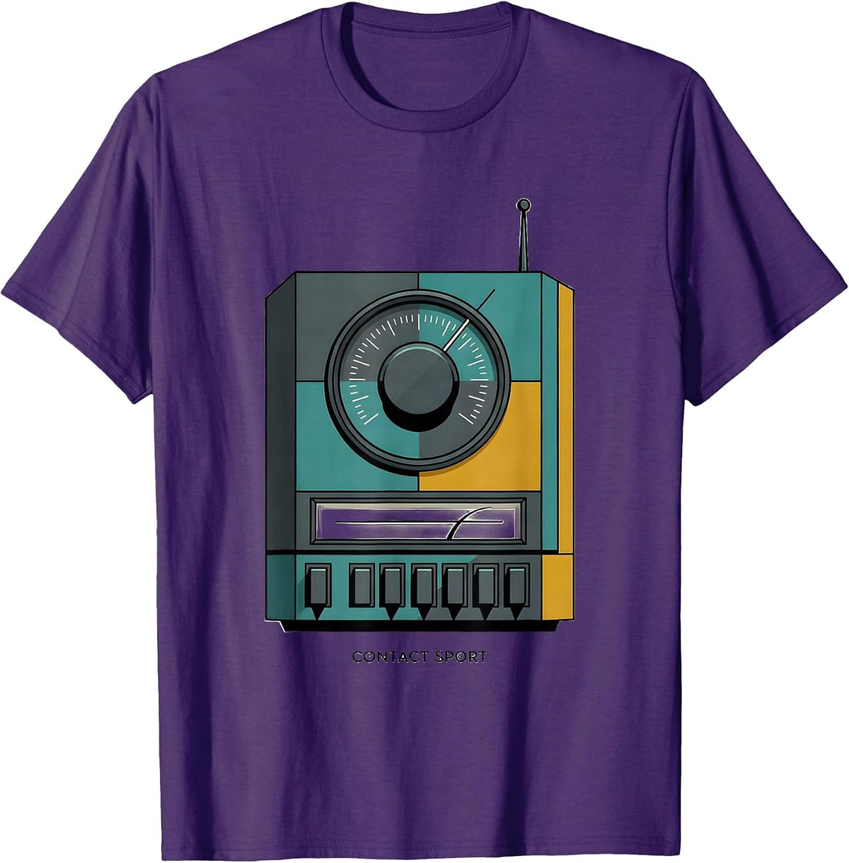 Contact Sport Midcentury Modern Ham Radio Operator Humor T-Shirt - Purple